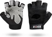 ZEUZ Sport & Fitness Handschoenen Dames & Heren – Krachttraining Artikelen – Gym & CrossFit Training – Grijs & Zwart – Gloves voor meer grip en bescherming tegen blaren & eelt - Maat L