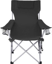 MIRA Home - Campingstoel - Opvouwbare stoel - Tuin - Staal - Oxford - Zwart - 81x70x 91
