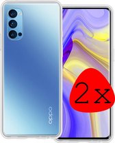 OPPO Reno 4 Pro Hoesje Silicone Case - OPPO Reno 4 Pro 5G Case Transparant Siliconen Hoes - OPPO Reno 4 Pro Hoes Cover 5G Versie - Transparant - 2 Stuks