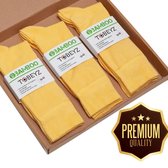 Premium Quality Bamboe Sokken 80% - 6 paar - Kleur Geel - Maat 39/42 - Damessokken - Herensokken