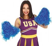 cheerleader pompom meisjes blauw 2 stuks