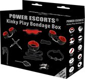 Power Escorts Kinky play 10 stuks komplete bondage box - BDSM Starter Set