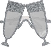 bril champagneglas unisex zilver one-size
