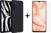 Oppo Find X2 Lite hoesje zwart siliconen case hoes cover hoesjes - 1x Oppo Find X2 Lite Screenprotector