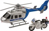 politiehelikopter met politiemotor 30 cm blauw