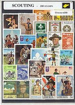 Scouting – Luxe postzegel pakket (C5 formaat) : collectie van 200 verschillende postzegels van scouting – kan als ansichtkaart in een C5 envelop - authentiek cadeau - kado - gesche