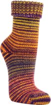 Schitterende kleuren Scandinavische warme sokken – 2 paar - voelt als zelf gebreid – kleur geel / lila  - maat 39/42
