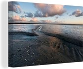 Canvas Schilderij Zand - Wadden - Lucht - 30x20 cm - Wanddecoratie