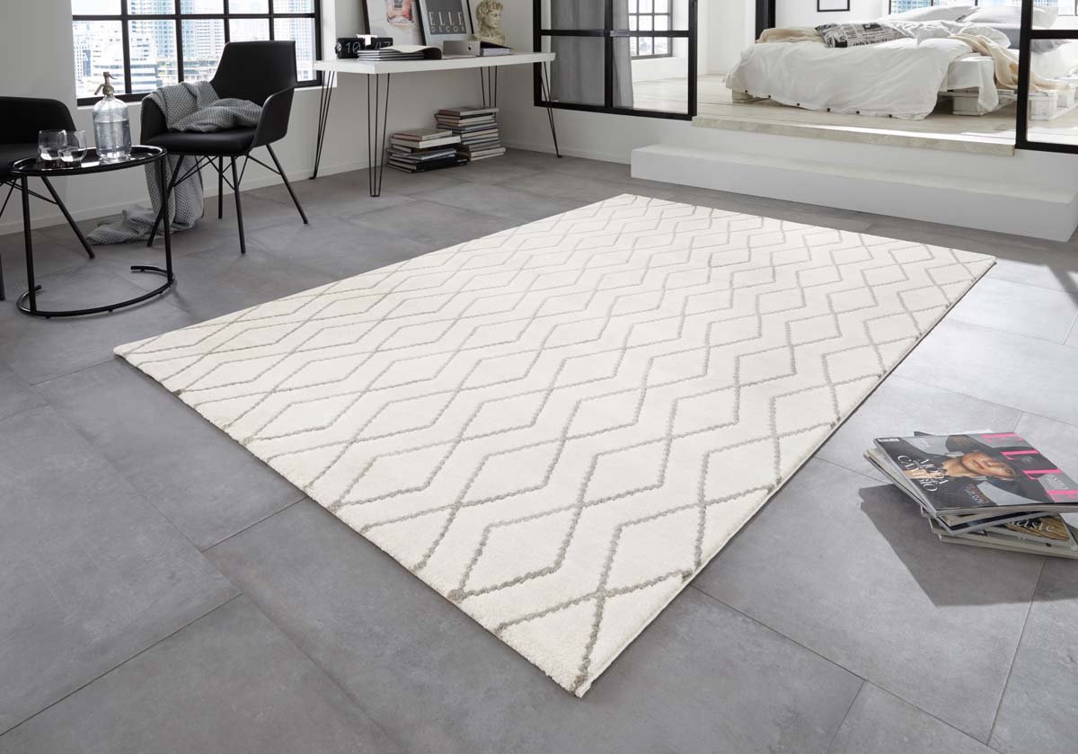 Design Vloerkleed Rouen Elle Decoration - crème/grijs 120x170 cm