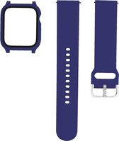 Luxe 3-in-1 Siliconen Armband Met Gehard Glas Screenprotector Case Cover Bumper Hoesje Geschikt Voor Apple Watch Series 1/2/3 42mm Horloge Bandje - 42 mm iWatch Sportband Polsband Strap Horlo