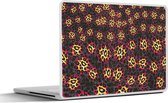 Laptop sticker - 14 inch - Panterprint - Design - Geel - Roze - 32x5x23x5cm - Laptopstickers - Laptop skin - Cover
