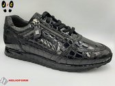Helioform dames sneaker laag, H233 zwart croco lak, Maat 41