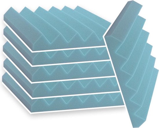 Zelfklevende geluidsisolatie | Akoestische panelen | isolatieplaten | Zelfklevende wandpanelen | Studioschuim | 30 x 30 x 5 cm | 0,53m2 | 6 stuks - Blauw