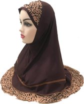 Luipaard Bruine hoofddoek, mooie hijab.