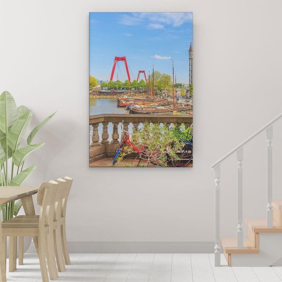 Artaza Peinture sur Toile Vieux Port Coloré à Rotterdam - 80x120 - Groot - Photo sur Toile - Impression sur Toile