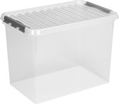 Boîte de rangement Sunware Q-Line - 72L - Plastique - Transparent / Métallique