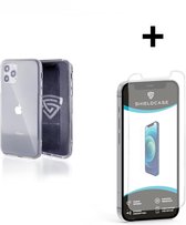 Ceezs Shockproof TPU hoesje met camera protectie geschikt voor Apple iPhone 12 Pro Max - transparant + glazen Screen Protector