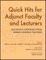 Quick Hits for Adjunct Faculty and Lecturers