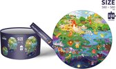 Nixnix - Ronde puzzel - 150 stukjes - Speelgoed - Dieren - Cadeautip - Kinderen - Met opbergdoos