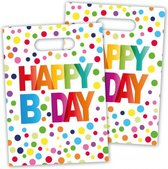 uitdeelzakjes "Happy B Day" 29 x 18 cm 8 stuks