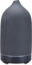 Vastu Aroma Diffuser Keramische matte zwart scrub 100ml - 7 sfeervolle led-verlichting Diffuser met Afstandsbediening - Luchtbevochtiger - Geurverspreider - Etherische Olie - Verne