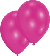 ballonnen Metallic Magenta 27,5 cm latex roze 10 stuks