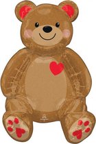 folieballon Teddybeer 50 cm bruin