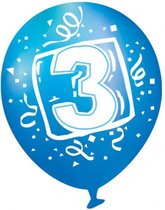 ballonnen derde verjaardag 22,8 cm latex 6 stuks