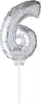 Folie Ballon 6 zilver 40cm