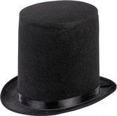 hoge hoed 19 cm vilt zwart one-size