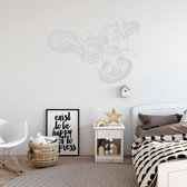 Muursticker Crossmotor -  Lichtgrijs -  120 x 87 cm  -  baby en kinderkamer - Muursticker4Sale