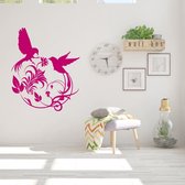 Muursticker Vogels -  Roze -  60 x 73 cm  -  slaapkamer  woonkamer  dieren - Muursticker4Sale