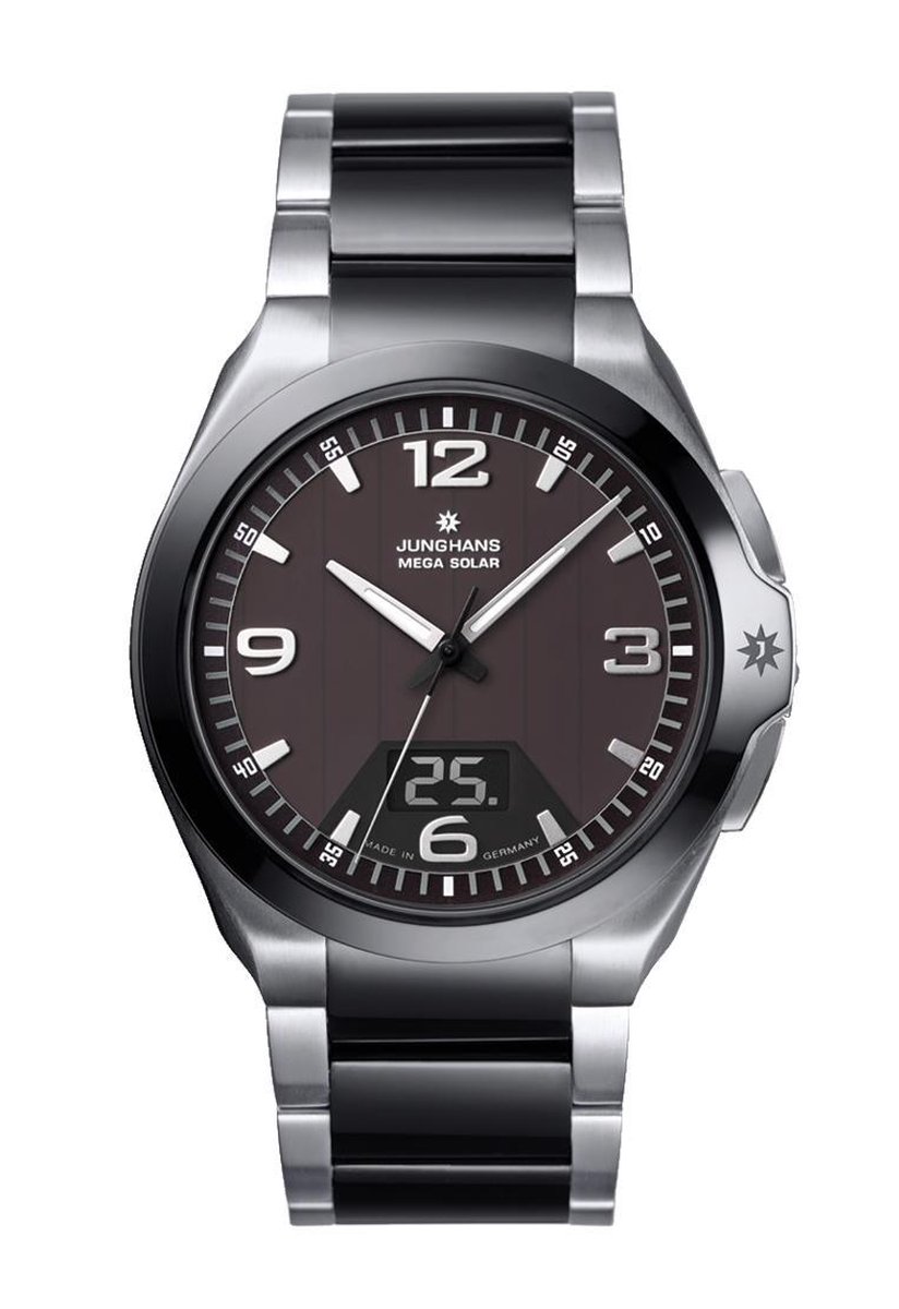 Junghans Spektrum Mega Solar 18-1120.44 radiogestuurd horloge, heren horloge, keramisch - luxe horloge