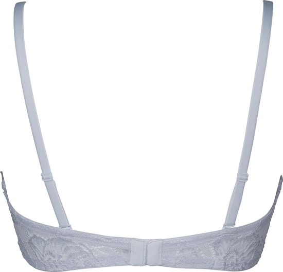 Strapless BH met kanten afwerking in het wit. Verstelbare bandjes aan de achterkant.