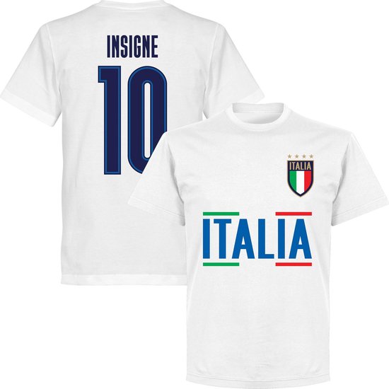 Italië Insigne 10 Team T-Shirt  - Wit - XS