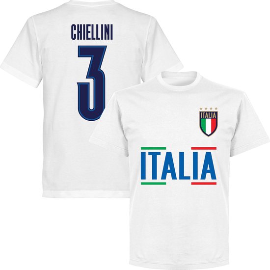 Italië Chiellini 3 Team T-shirt - Wit - 5XL