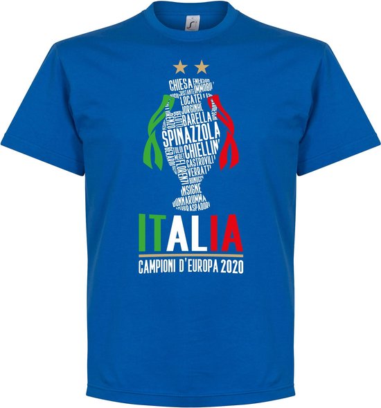 Italië Champions Of Europe 2021 T-Shirt - Blauw - XXL