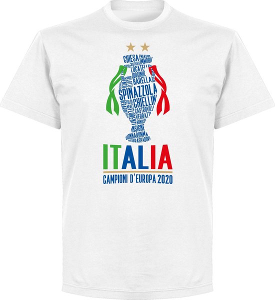 Italië Champions Of Europe 2021 T-Shirt - Wit - 4XL