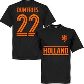 Nederlands Elftal Dumfries 22 Team T-Shirt - Zwart - Kinderen - 128