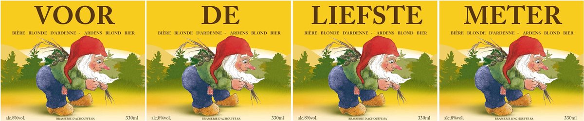 La Chouffe Bier etiketten - Voor de liefste meter - Meter Cadeau - Waterafstotende Vinyl bier stickers