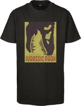 Urban Classics Jurassic Park Kinder Tshirt -Kids 110- Jurassic Park Big Logo Zwart