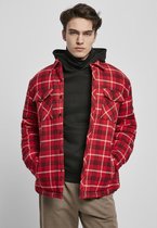 Urban Classics Jacket -L- Plaid Quilted Shirt Rood/Zwart