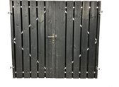 Schuttingdeur tuindeur dubbele tuinpoort zwart gespoten inclusief stalen frame en cilinderslot 300 x 180 (linksdraaiend)