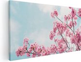 Artaza Canvas Schilderij Roze Bloesemboom - Bloemen - 80x40 - Foto Op Canvas - Canvas Print