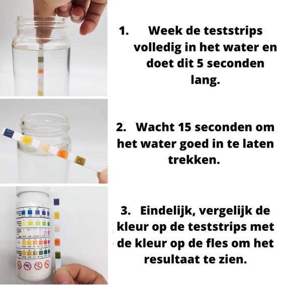 Zwembad test strips PH en Chloor 3 in 1 50 strips Zwemwater