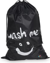 Wonair - Grote waszak - Laundry bag - Wash me - 60x90cm - Zwart - Met trekkoord