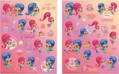 stickervel Shimmer en Shine junior 30 cm roze 2 stuks