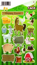 stickervel Farm junior 19 x 11 cm PVC bruin/geel/wit