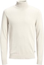 JACK & JONES slim fit coltrui katoen - off-white ecru - Maat: XL