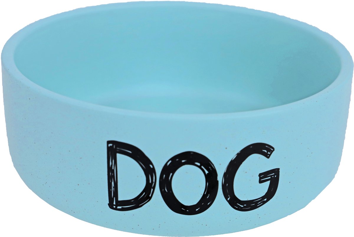 Boon eetbak steen DOG mat mintblauw, 19 cm.